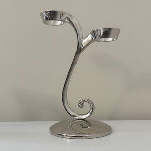 Elegant Silver Candle Holder